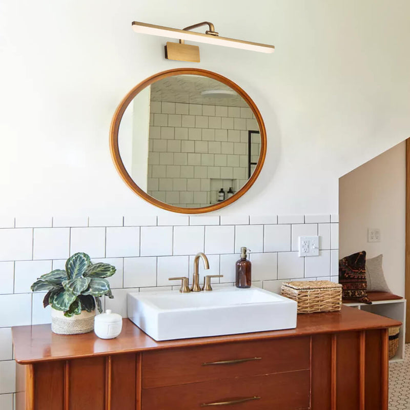 Modern LED Vanity Wall Light with Adjustable Gold Bar