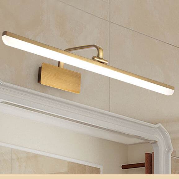 Modern LED Vanity Wall Light with Adjustable Gold Bar