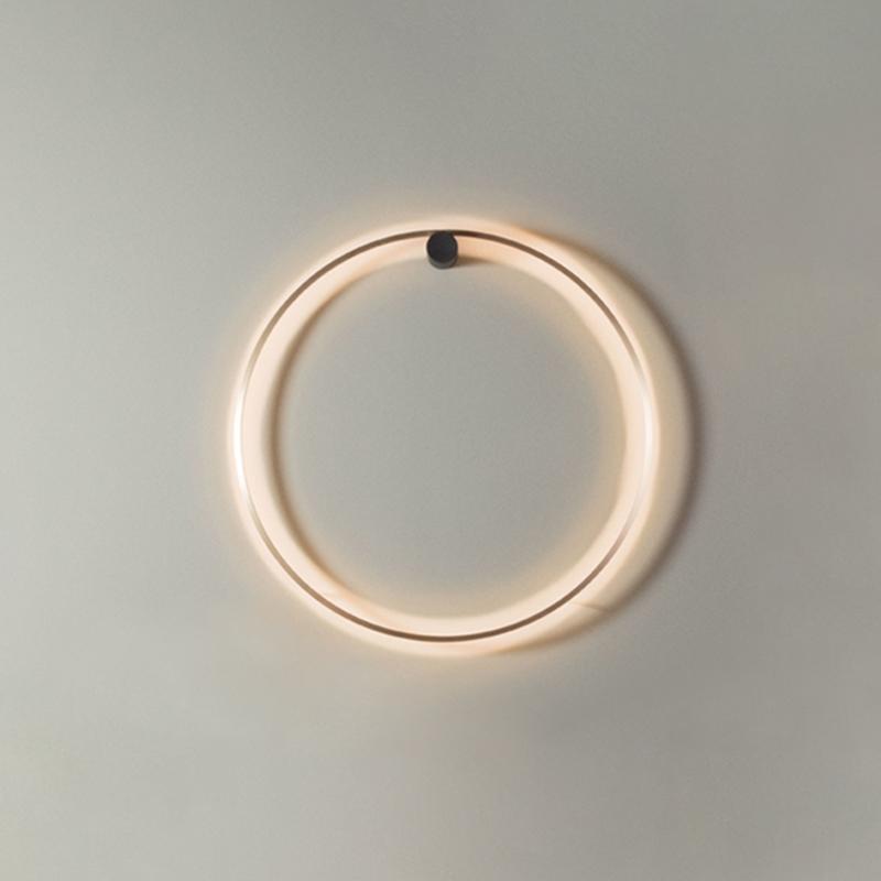 Minimalist Circular LED Wall Sconce with Warm Ring Light
