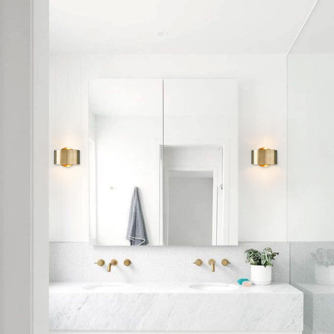 Brushed Brass Up & Down Wall Sconce with Minimalist Design