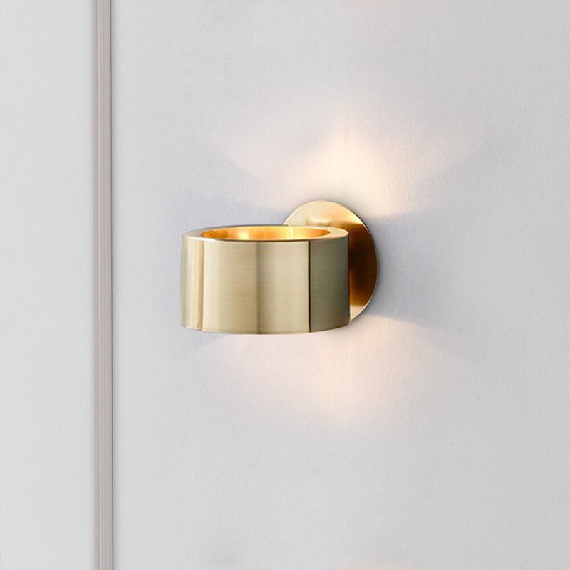 Brushed Brass Up & Down Wall Sconce with Minimalist Design