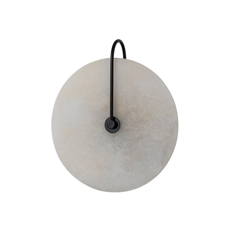 Circular Marble LED Wall Sconce with Warm Ambient Light