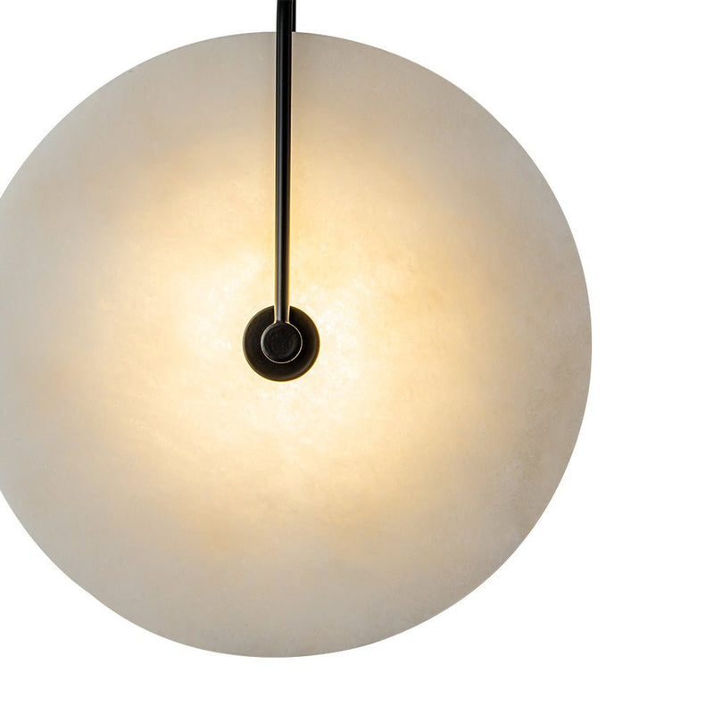 Circular Marble LED Wall Sconce with Warm Ambient Light