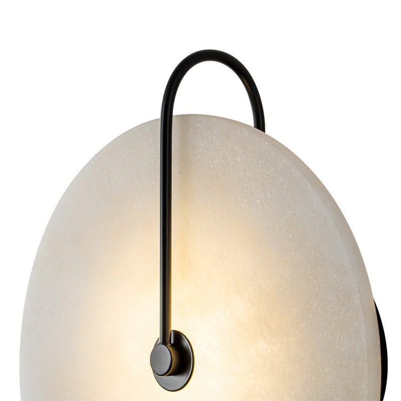 Circular Marble LED Wall Sconce with Warm Ambient Light