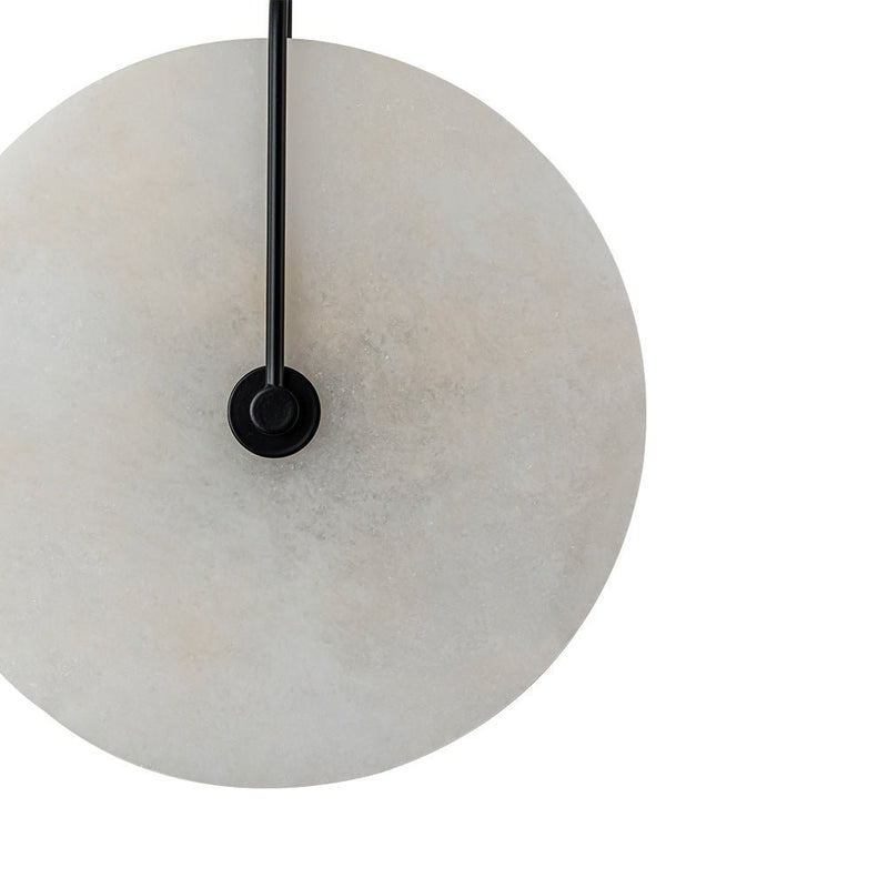 Circular Marble LED Wall Sconce with Warm Ambient Light