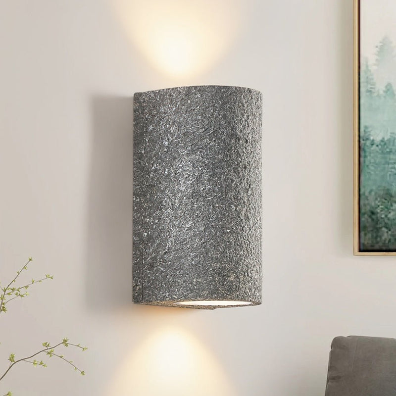Textured Cylinder LED Wall Sconce with Warm Up & Down Light