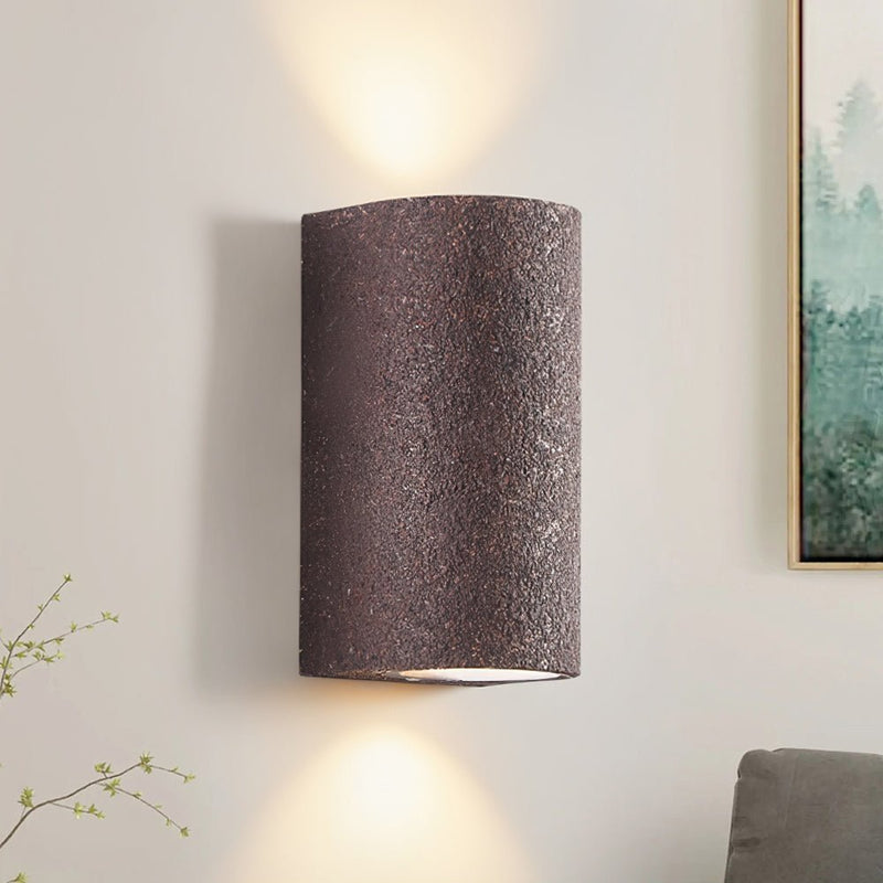 Textured Cylinder LED Wall Sconce with Warm Up & Down Light