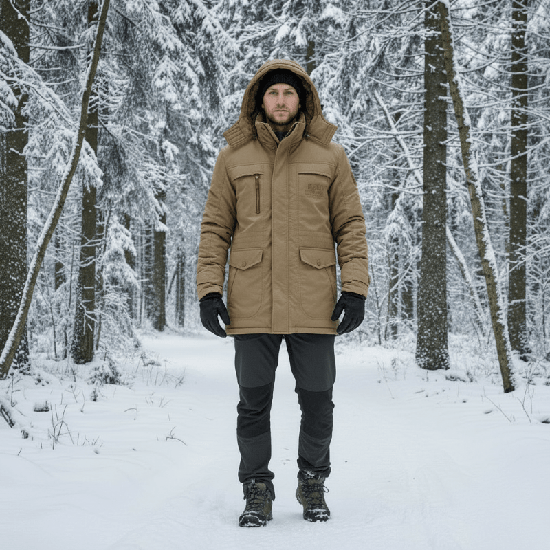 Hooded Padded Winter Parka with Fleece Lining