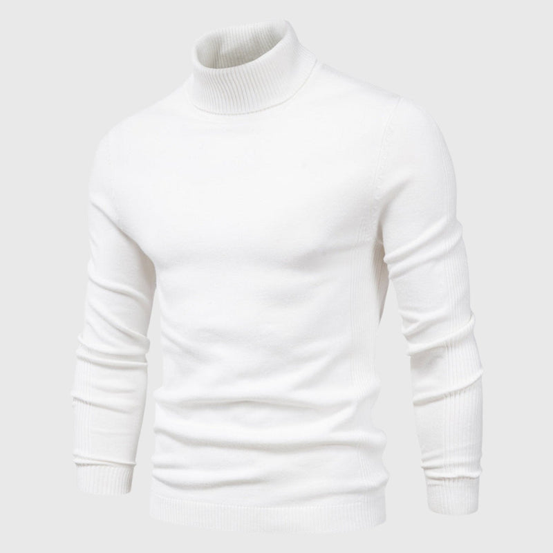 Classic Roll Neck Jumper for Men with Comfortable Fit and Timeless Style