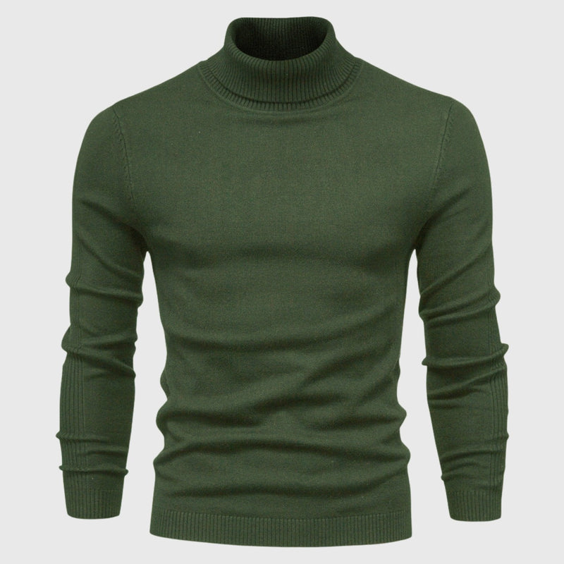 Classic Roll Neck Jumper for Men with Comfortable Fit and Timeless Style
