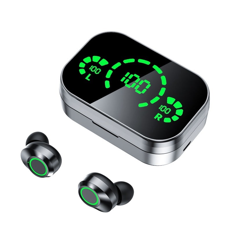 True Wireless Earbuds with Digital Battery Display Charging Case
