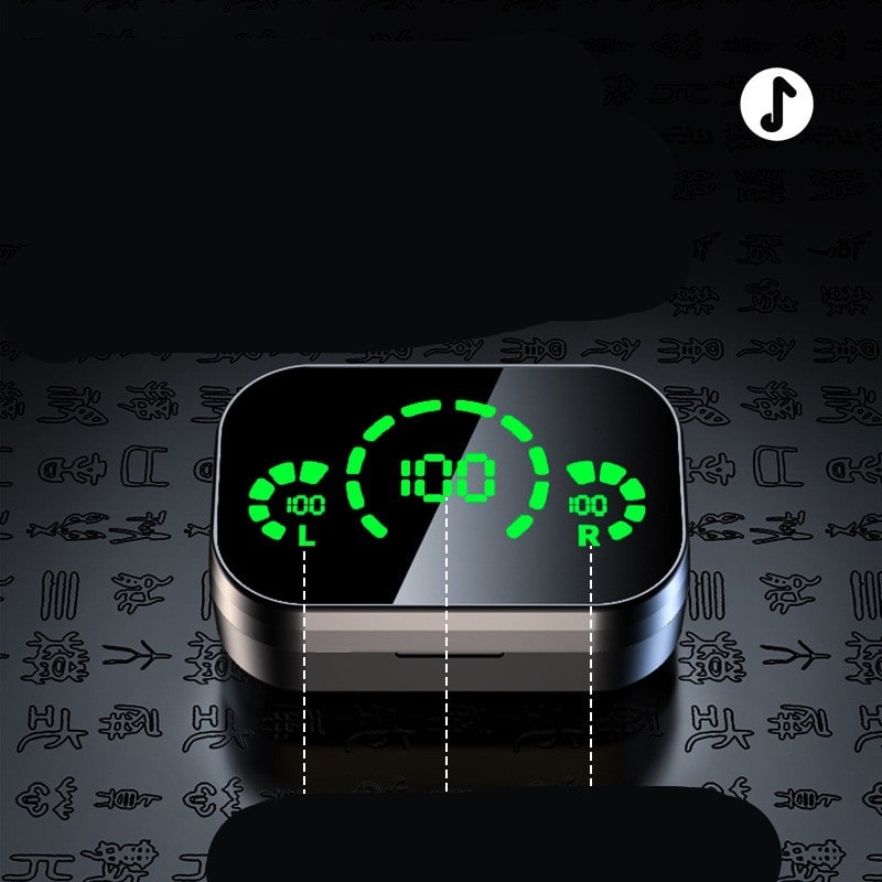 True Wireless Earbuds with Digital Battery Display Charging Case