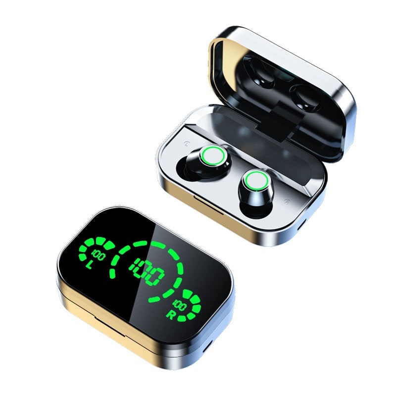 True Wireless Earbuds with Digital Battery Display Charging Case