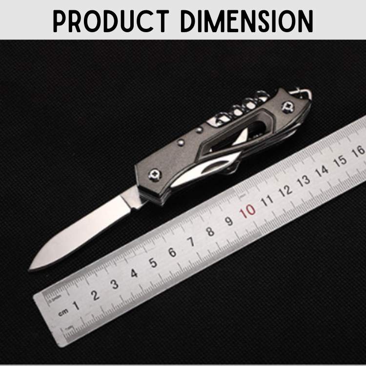 Compact Stainless Steel Multi-Tool with Folding Accessories