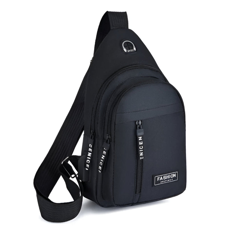 Anti-Theft Slim Crossbody Shoulder Bag with Hidden Pockets and USB Port