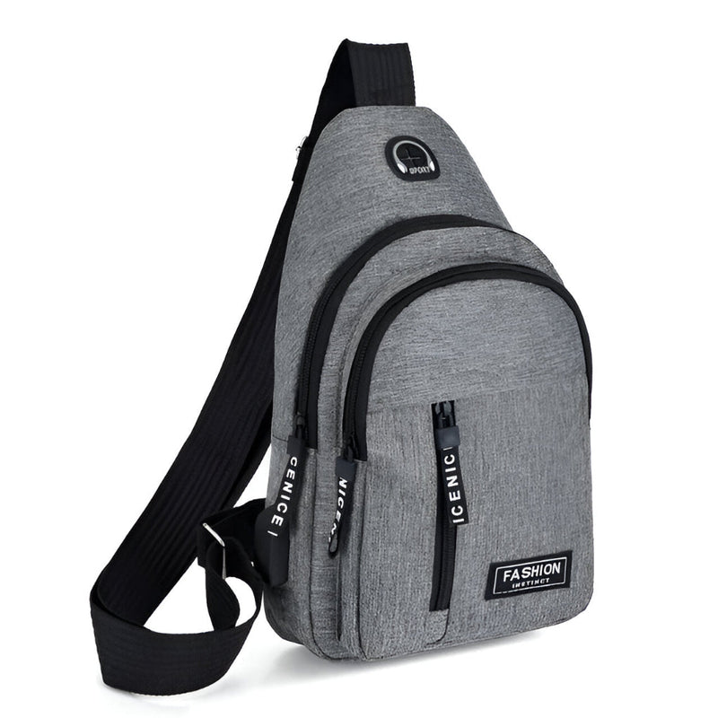 Anti-Theft Slim Crossbody Shoulder Bag with Hidden Pockets and USB Port