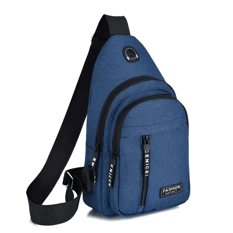 Anti-Theft Slim Crossbody Shoulder Bag with Hidden Pockets and USB Port