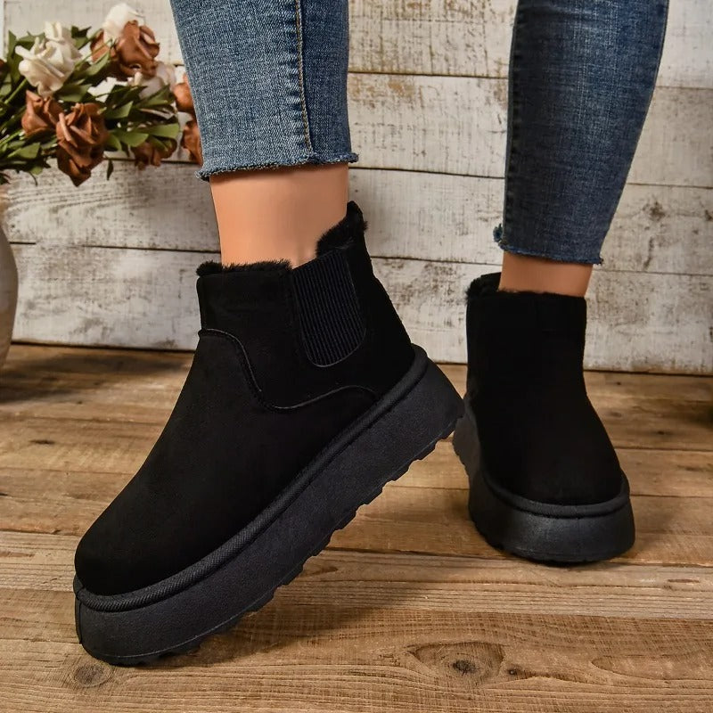 Ladies' Ankle Boots with Warm Lining – Comfortable Winter Boots with Non-Slip Sole