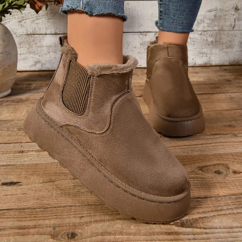 Ladies' Ankle Boots with Warm Lining – Comfortable Winter Boots with Non-Slip Sole