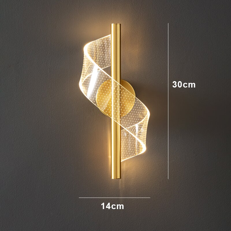 Modern LED Wall Lamp with Wavy Design and Adjustable Light Colours
