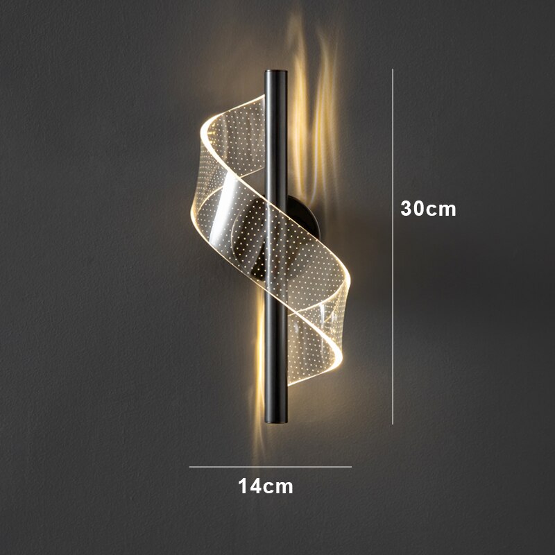 Modern LED Wall Lamp with Wavy Design and Adjustable Light Colours