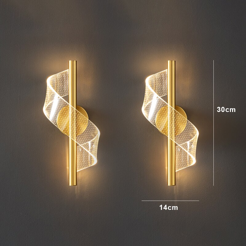 Modern LED Wall Lamp with Wavy Design and Adjustable Light Colours