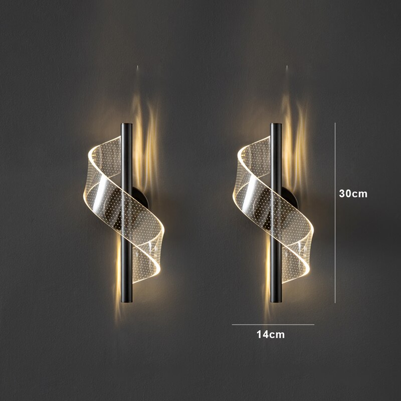 Modern LED Wall Lamp with Wavy Design and Adjustable Light Colours