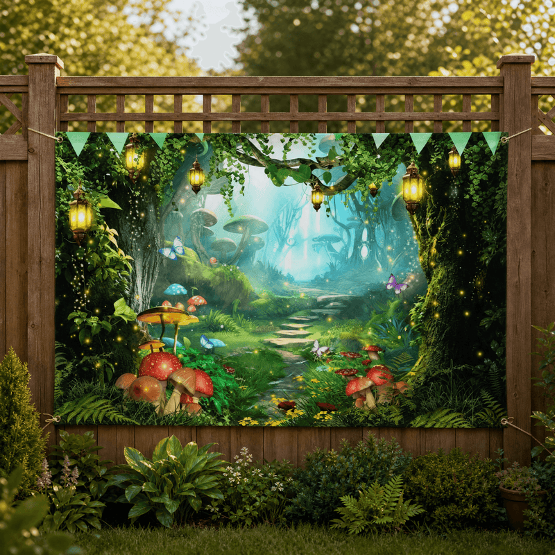 Lush Garden Landscape Backdrop Banner