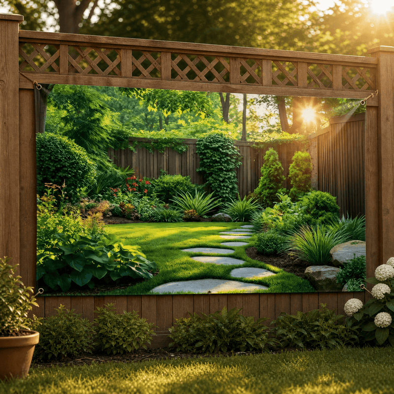 Lush Garden Landscape Backdrop Banner
