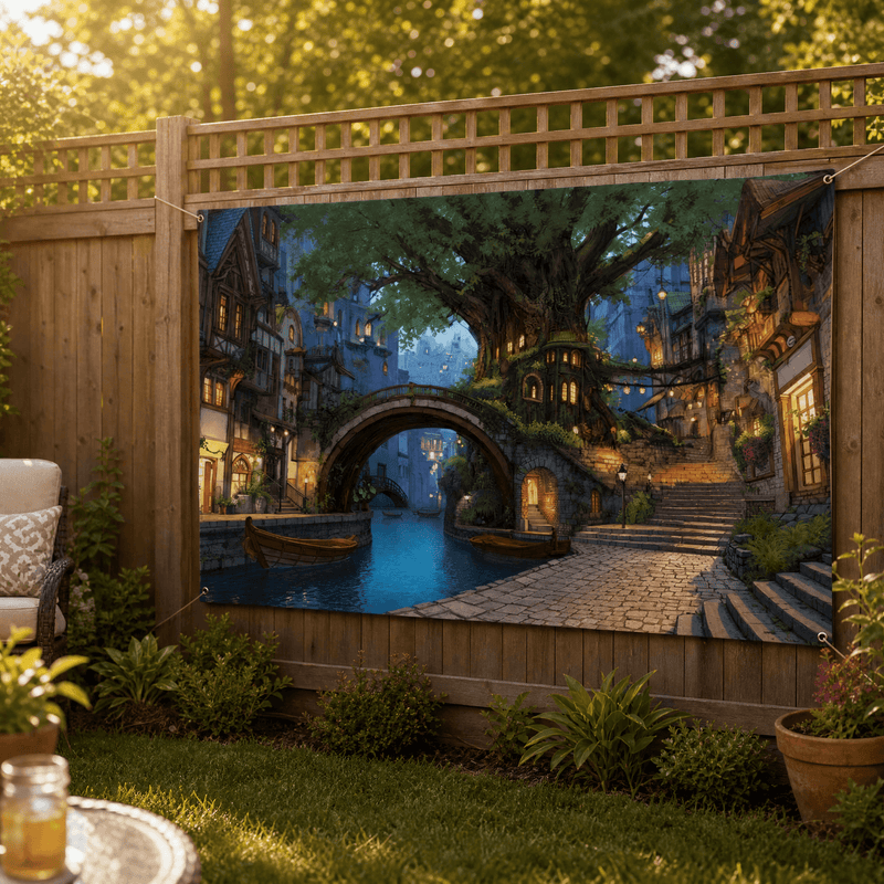 Lush Garden Landscape Backdrop Banner