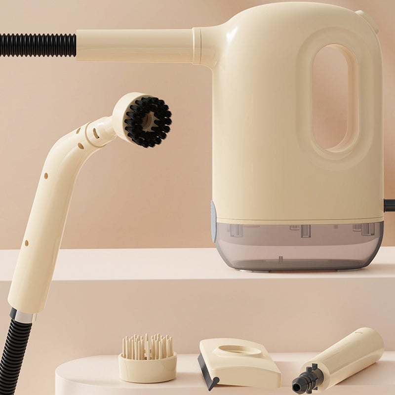 High-Pressure Handheld Steam Cleaner with Flexible Hose & Brush Attachment