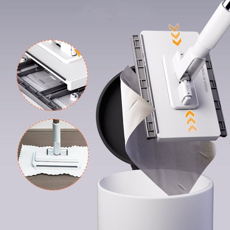 Multifunctional Lazy Mop with One-Click Cloth Attachment