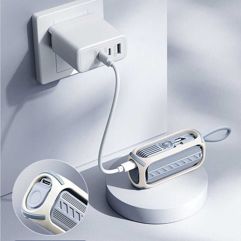 Zevran 5000mAh Compact Fast Charging Power Bank with Built-In Cable