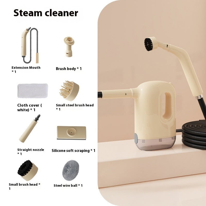 High-Pressure Handheld Steam Cleaner with Flexible Hose & Brush Attachment
