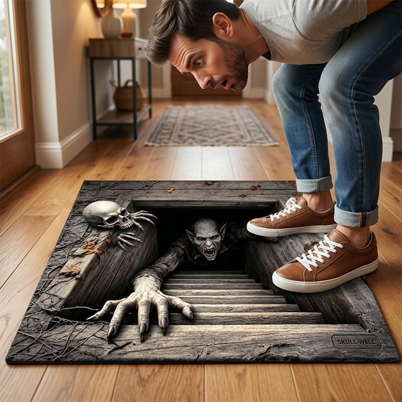 3D Halloween Horror Dungeon Illusion Welcome Mat