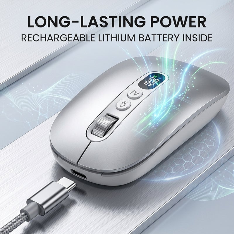 AI Voice Wireless Mouse with Translation & LCD Display