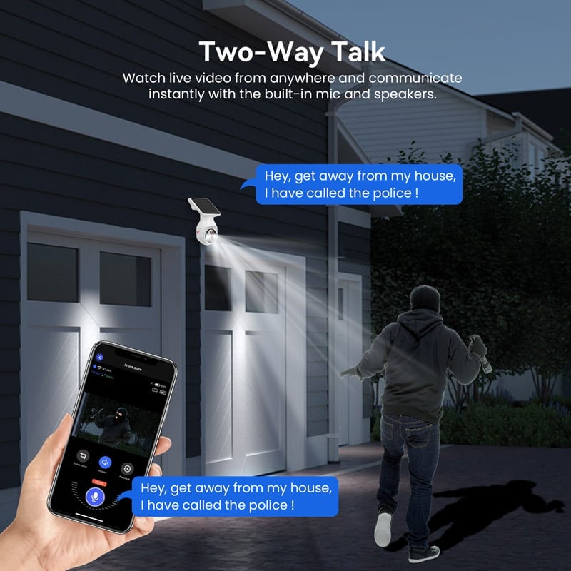 Solar 1080p Smart Security Camera with AI Motion Detection