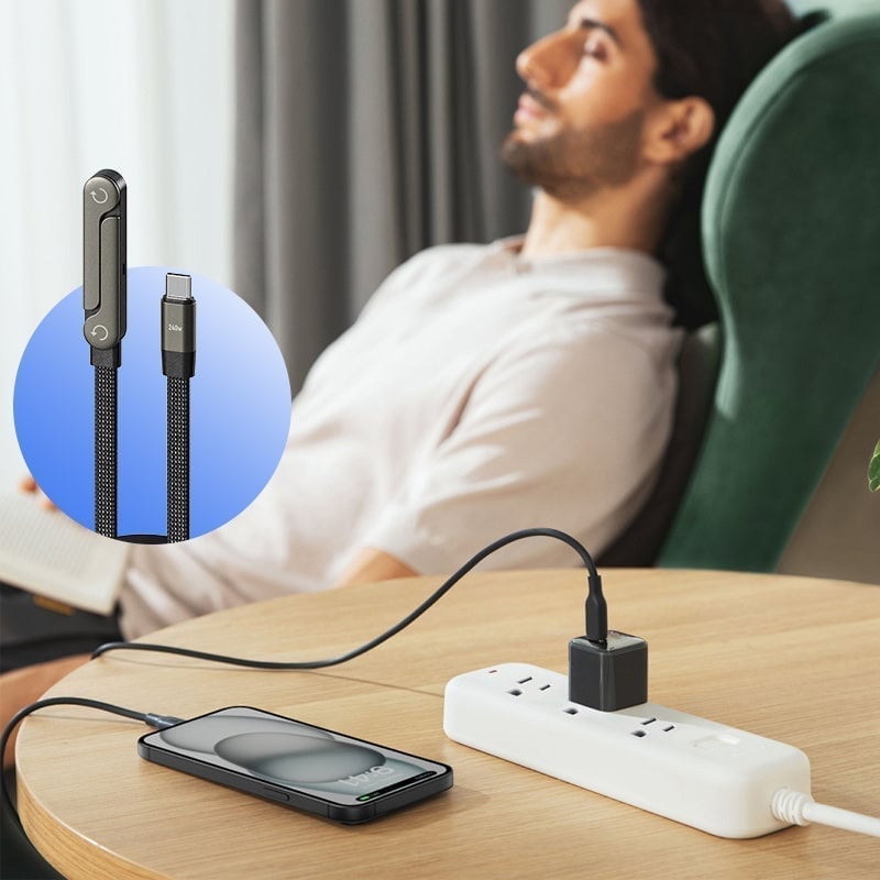 240W Fast Charging Cable with Adjustable Phone Stand