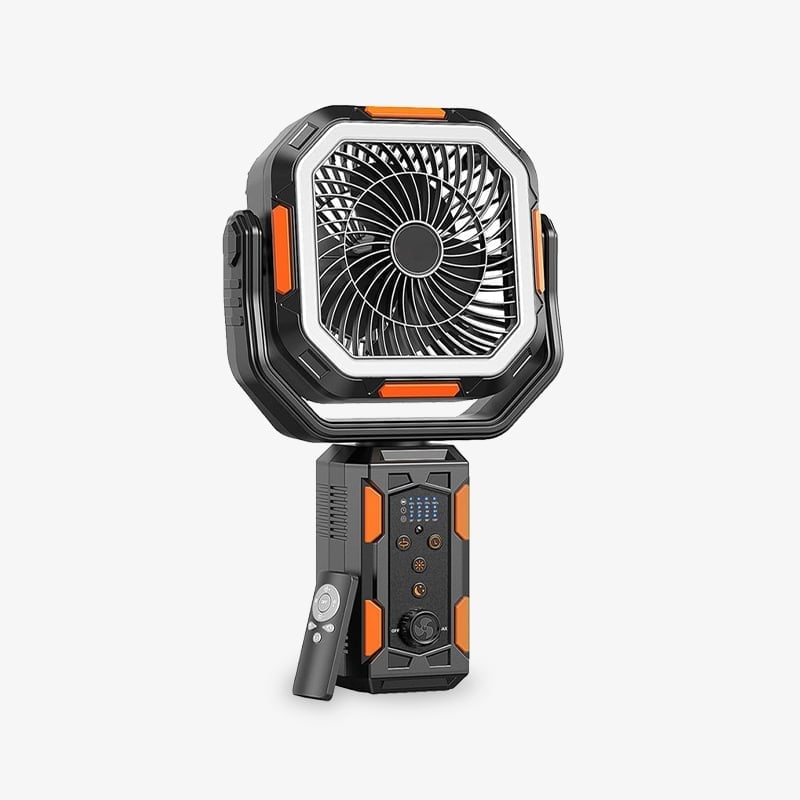 Rechargeable Camping Fan with Tripod & LED Lantern
