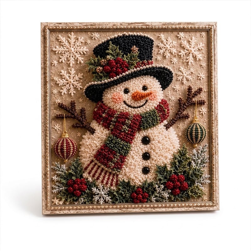 3D Christmas Tree Fabric Poke Art Craft Kit