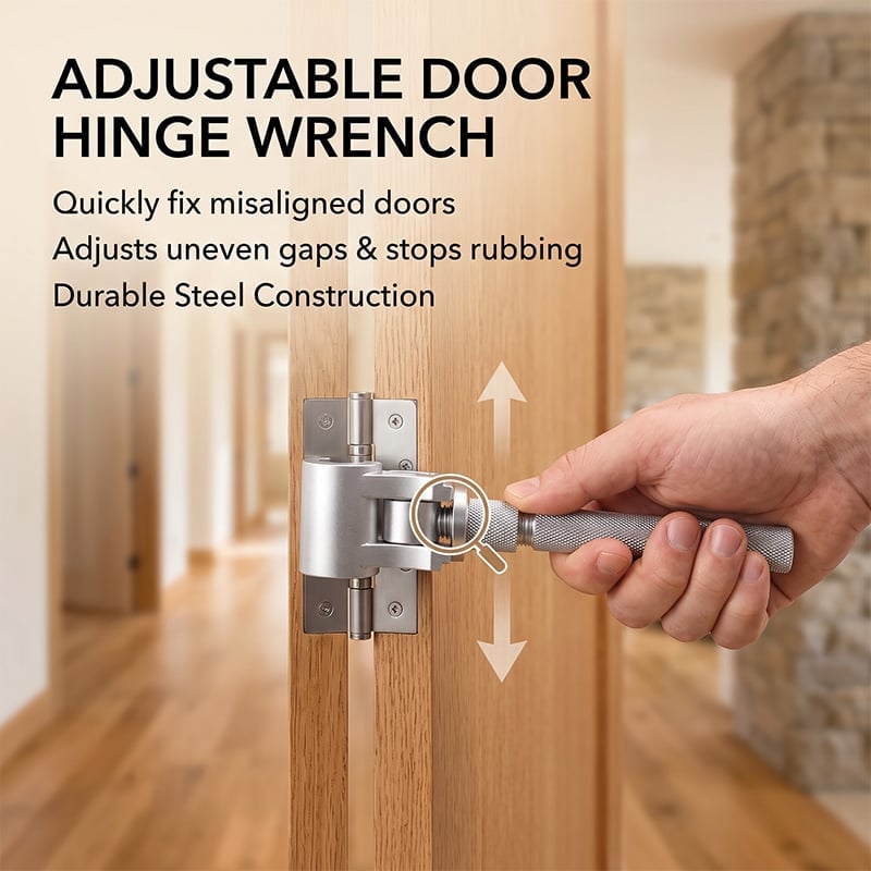 Adjustable Door Hinge Alignment Wrench with Non-Slip Grip