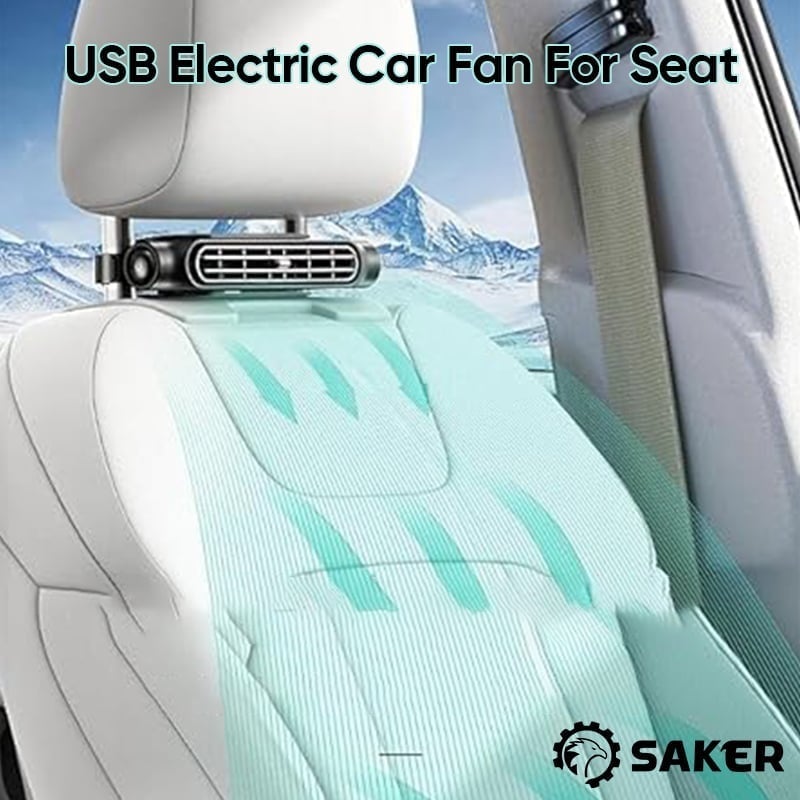 Adjustable Car Seat Cooling Fan with Multi-Directional Airflow