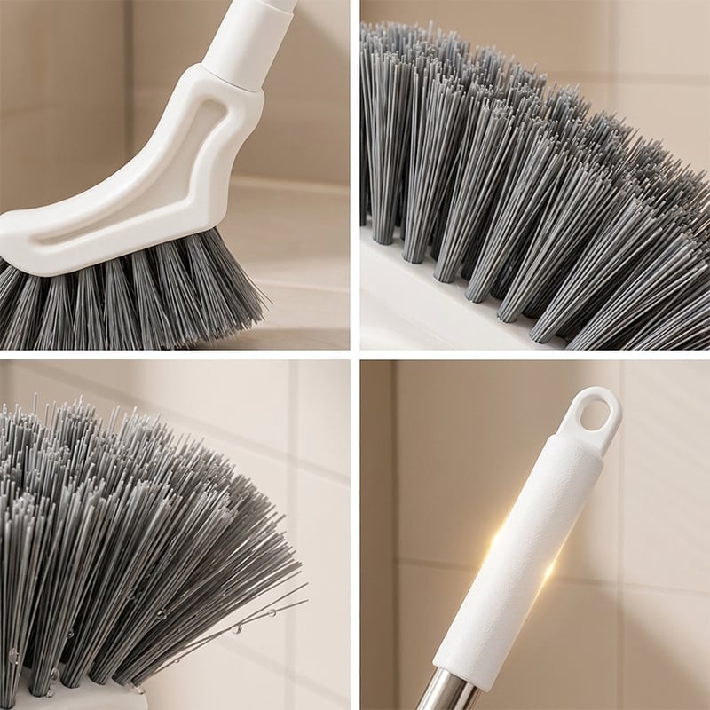 Extendable Crevice Gap Cleaning Brush with Angled Bristle Head