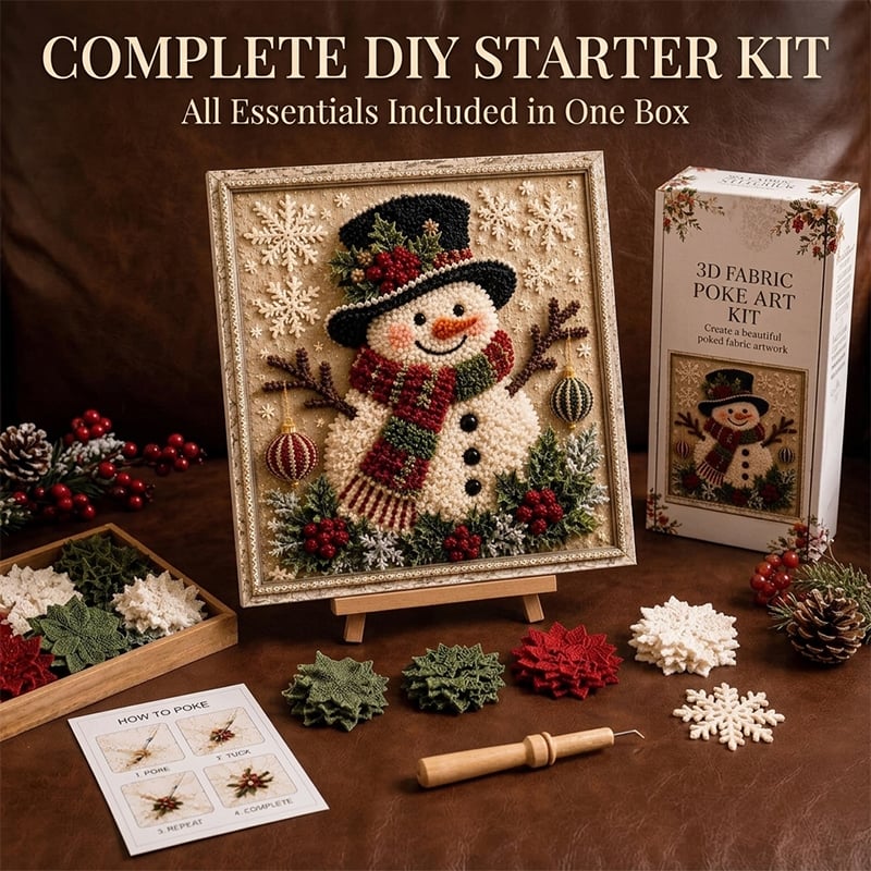 3D Christmas Tree Fabric Poke Art Craft Kit