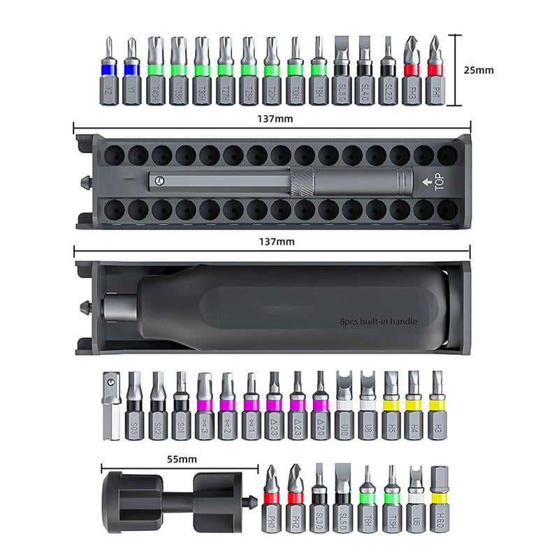 36-Piece Magnetic Precision Screwdriver Set with Storage Case