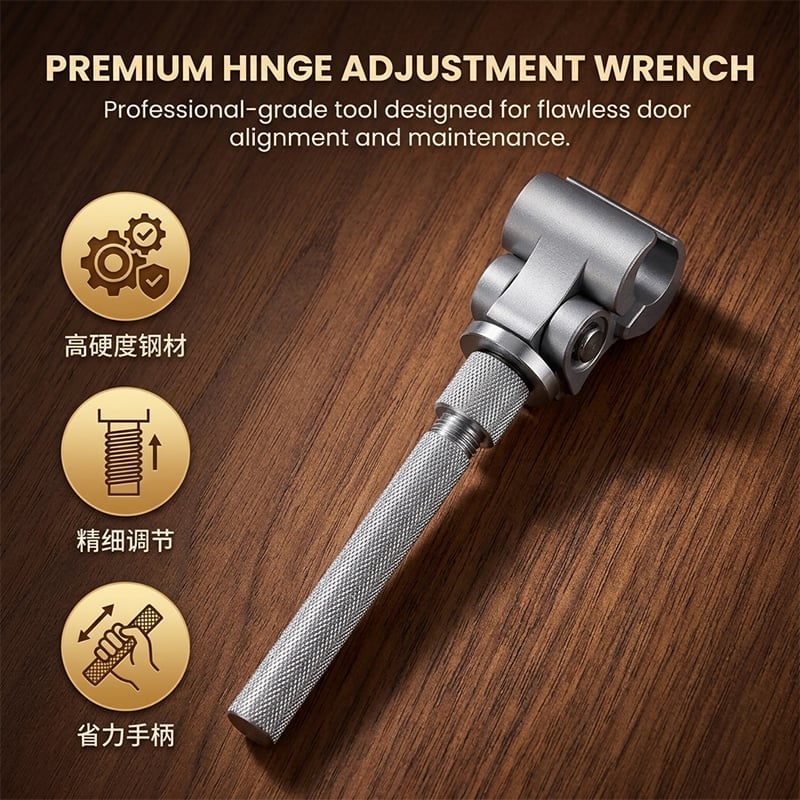 Adjustable Door Hinge Alignment Wrench with Non-Slip Grip