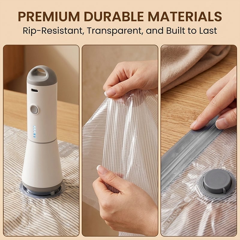 Travel Vacuum Storage Bags with Portable Electric Pump