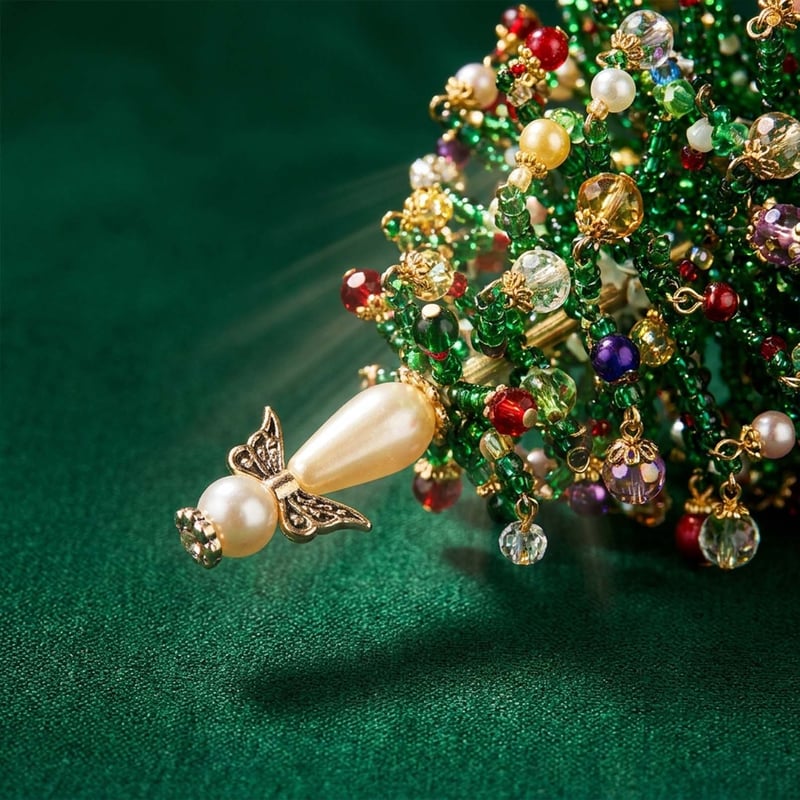 DIY Beaded Christmas Tree Craft Kit with Festive Decorations