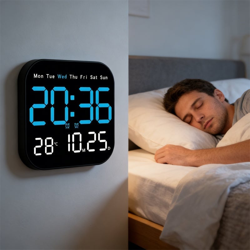 Multifunctional LED Digital Clock with Temperature & Remote Control