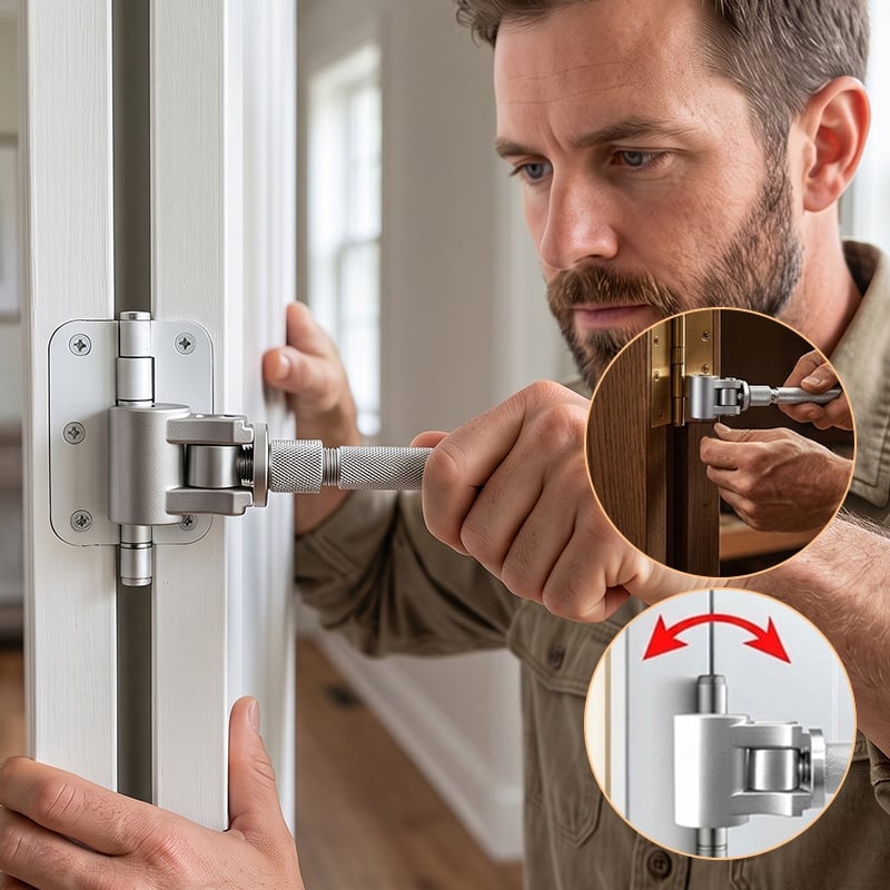 Adjustable Door Hinge Alignment Wrench with Non-Slip Grip